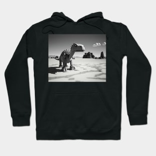 Pixelated T-Rex chrome Game no internet Hoodie